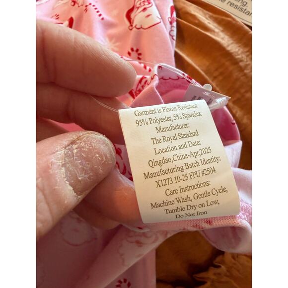 The Royal Standard Girl's Large 10-12 Candy Cane Cutie Shirt Pants Scrunchie Set - Picture 6 of 7